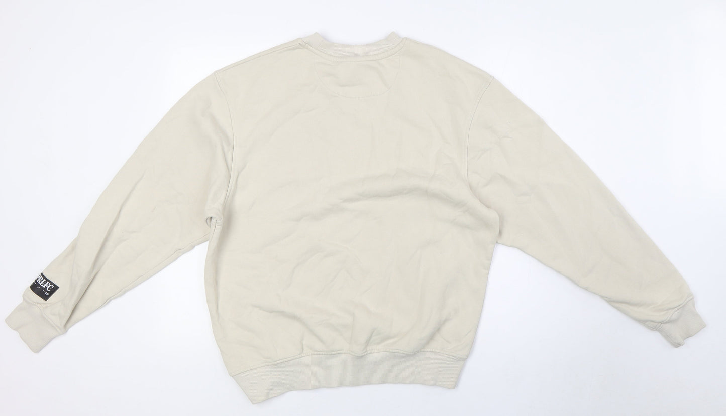 River Island Mens Beige Cotton Pullover Sweatshirt Size S