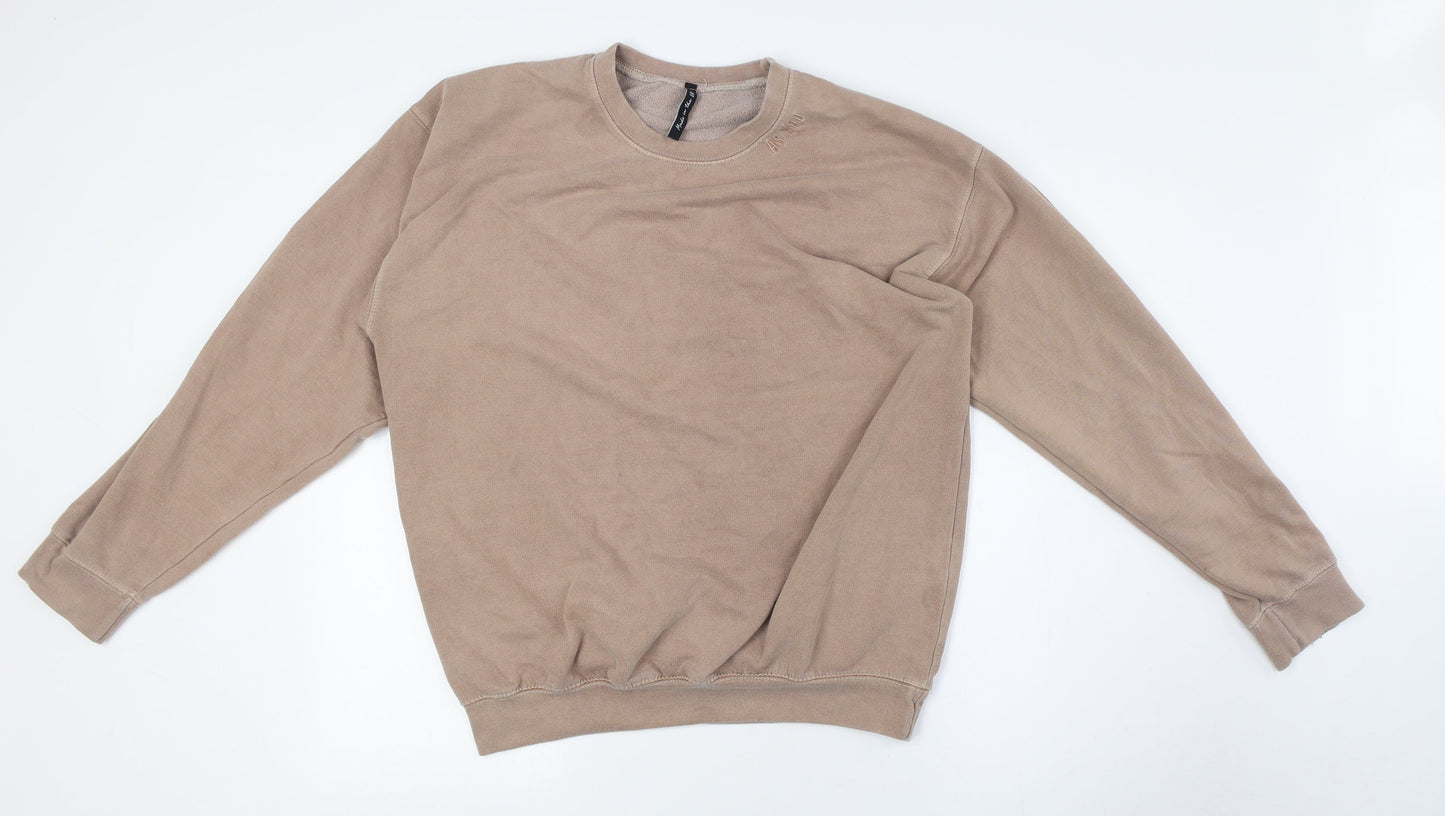 As You Womens Beige Polyester Pullover Sweatshirt Size S
