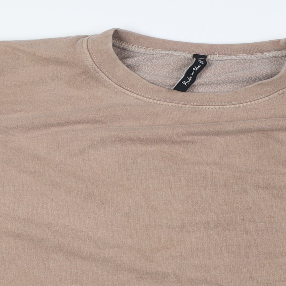 As You Womens Beige Polyester Pullover Sweatshirt Size S