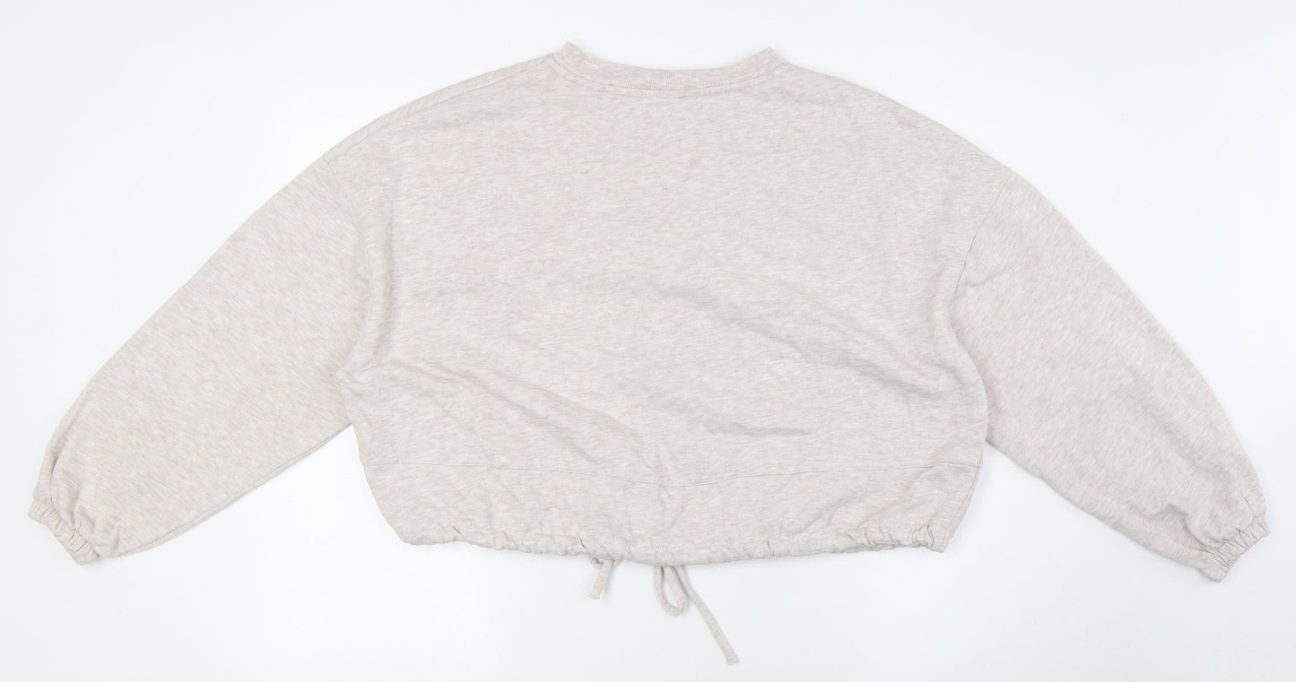 Marks and Spencer Womens Beige Cotton Pullover Sweatshirt Size 8 - Pull Waist