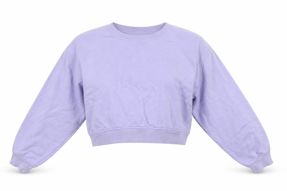 Zara Womens Purple Cotton Pullover Sweatshirt Size L