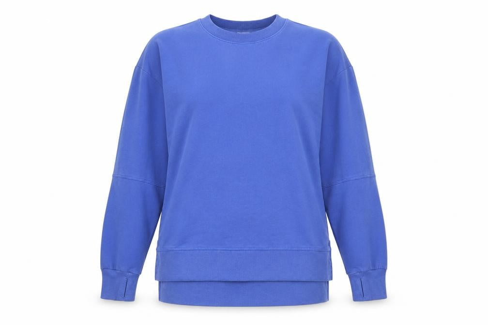 all in motion Womens Blue Cotton Pullover Sweatshirt Size S - Thumb Sleeves