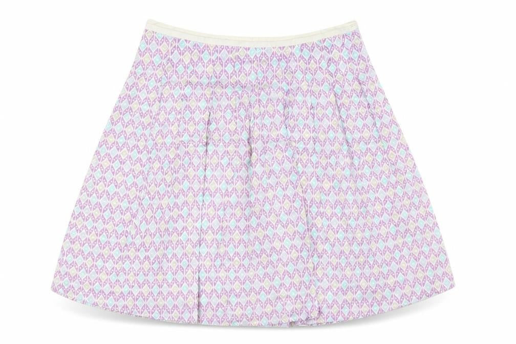 Marks & Spencer Womens Multicoloured Cotton A-Line Skirt Size 14 Zip