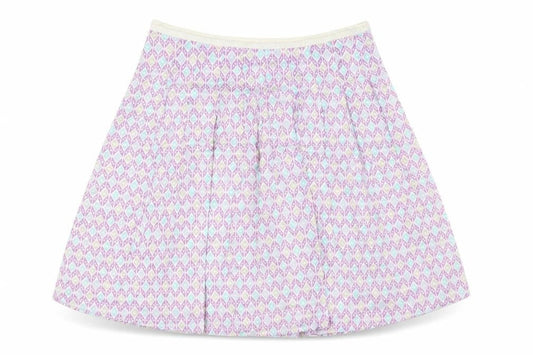 Marks & Spencer Womens Multicoloured Cotton A-Line Skirt Size 14 Zip