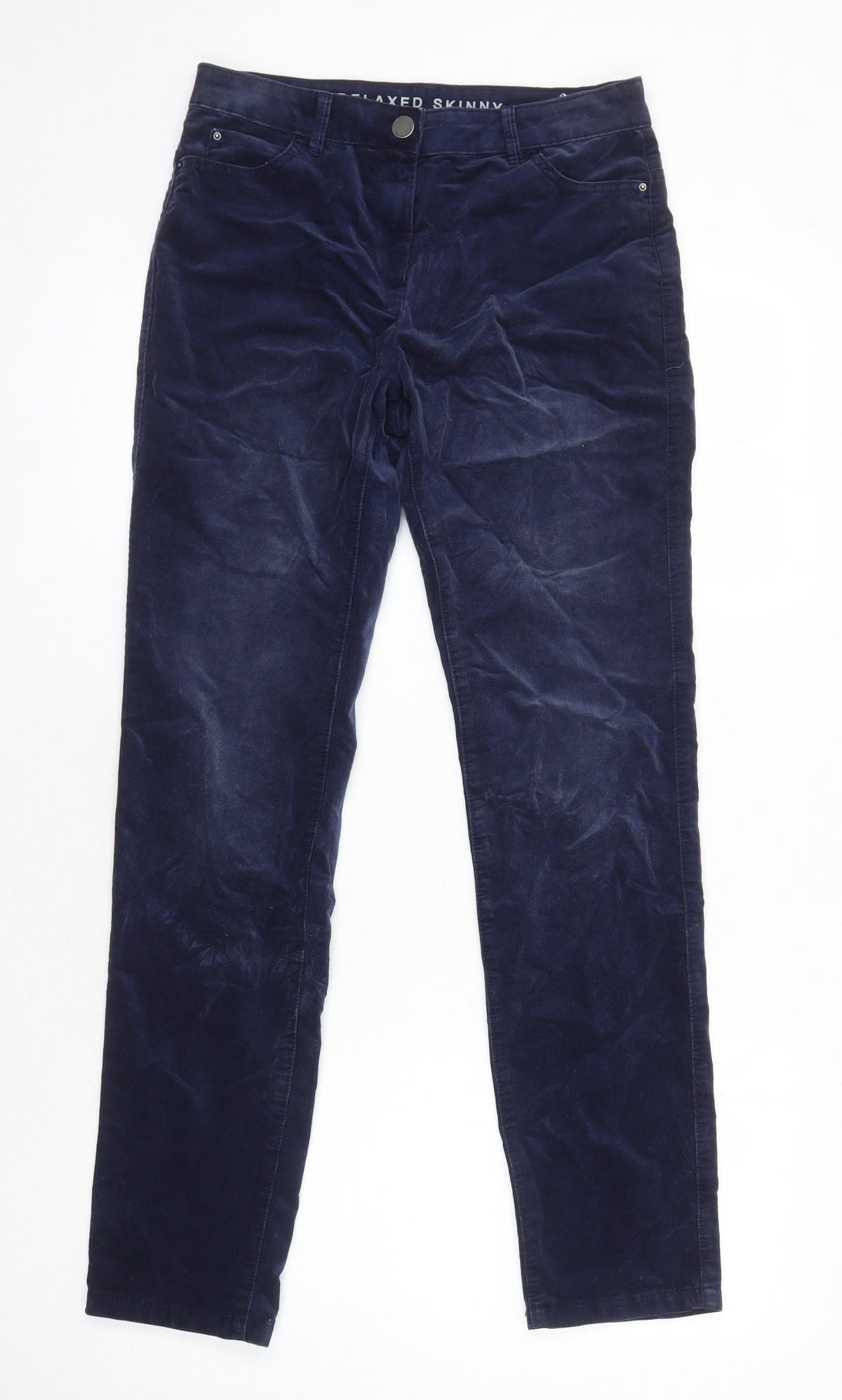 Marks & Spencer Womens Blue Cotton Skinny Jeans Size 8 L29 in Relaxed