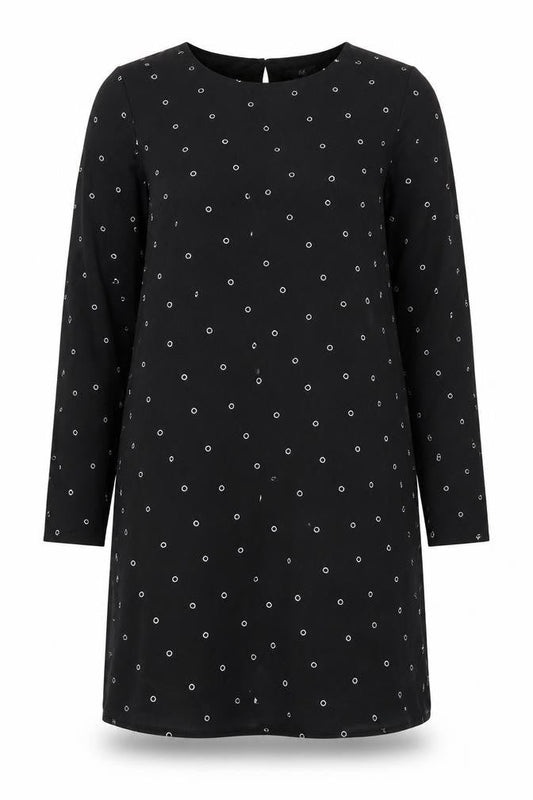 H&M Womens Multicoloured Geometric Polyester Shift Size 12 Boat Neck