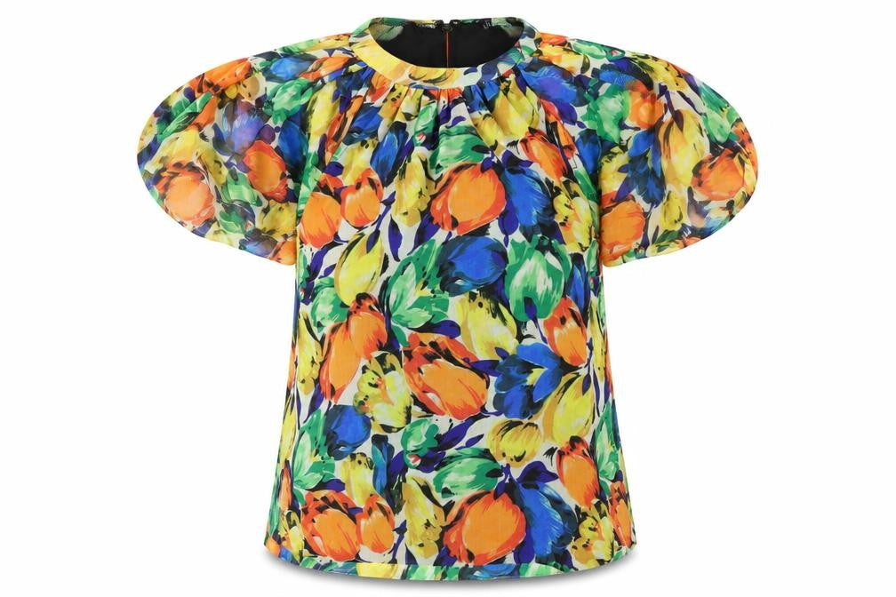 Oasis Womens Multicoloured Floral Polyester Tunic Blouse Size M Mock Neck