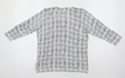 Next Womens Multicoloured Roll Neck Geometric Viscose Pullover Jumper Size 12