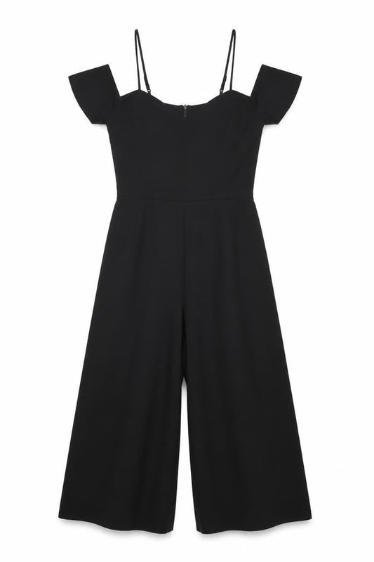 Boohoo Womens Black Polyester Jumpsuit One-Piece Size 10 L16 in