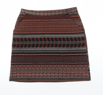 Next Womens Multicoloured Geometric Polyester A-Line Skirt Size 12