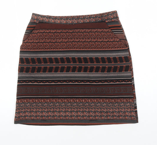 NEXT Womens Multicoloured Geometric Polyester A-Line Skirt Size 12