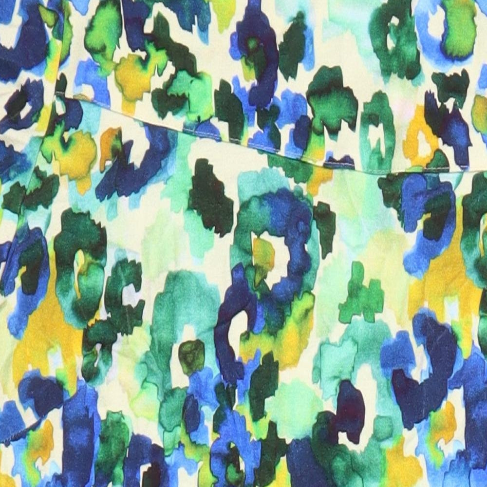 David Neiper Womens Multicoloured Floral Viscose Shift Size 16 Scoop Neck