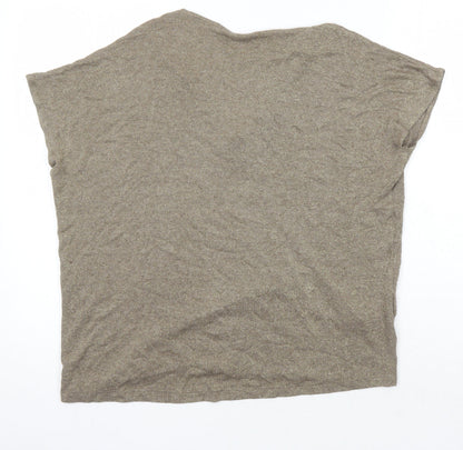 Mango Womens Gold Viscose Basic Tank Size M V-Neck