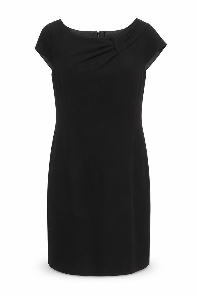 Marks & Spencer Womens Black Polyester Shift Size 16 Boat Neck
