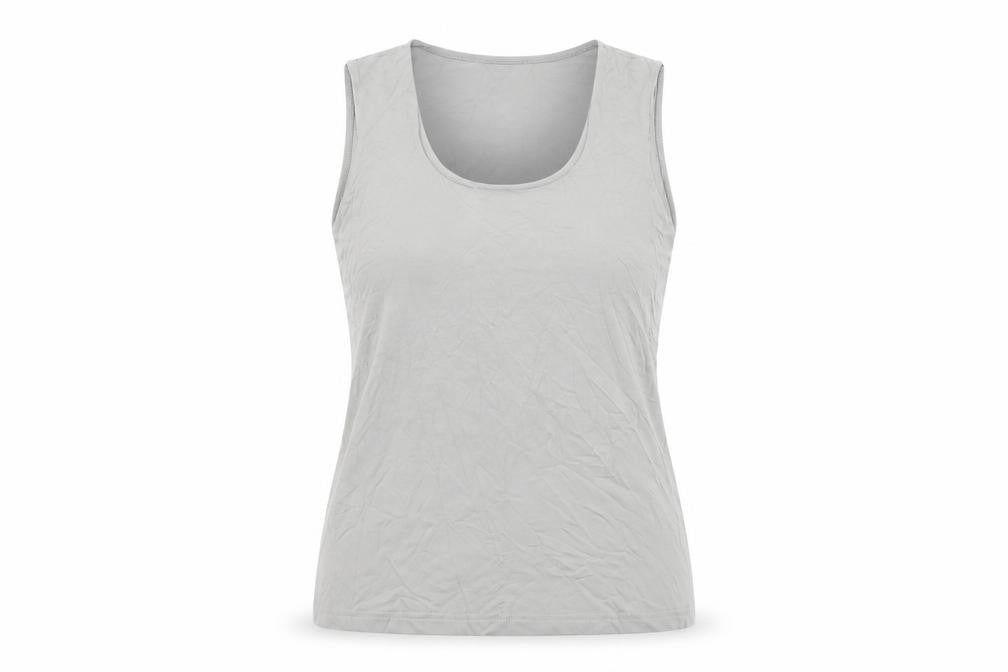 YAYA Womens Grey Polyamide Basic T-Shirt Size M Square Neck