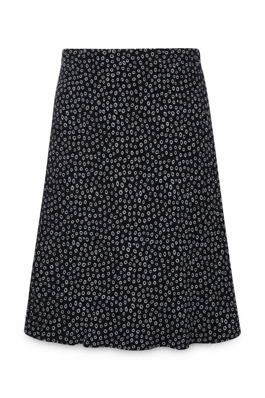 Bonmarché Womens Black Geometric Viscose Flare Skirt Size 14