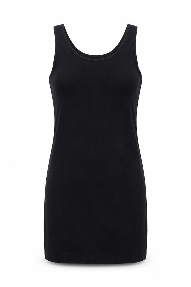Topshop Womens Black Cotton Bodycon Size 10 Scoop Neck Pullover