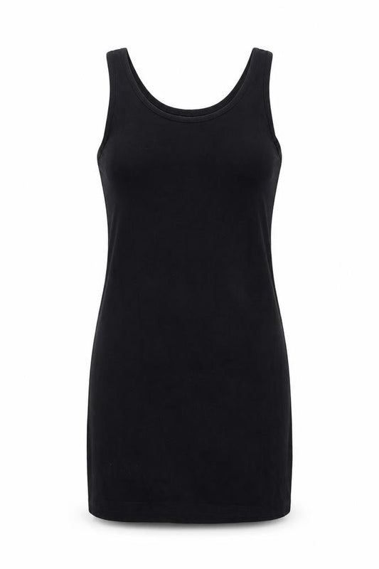 Topshop Womens Black Cotton Bodycon Size 10 Scoop Neck Pullover