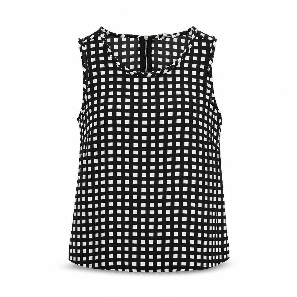 New Look Womens Black Geometric Polyester Basic T-Shirt Size 8 Round Neck