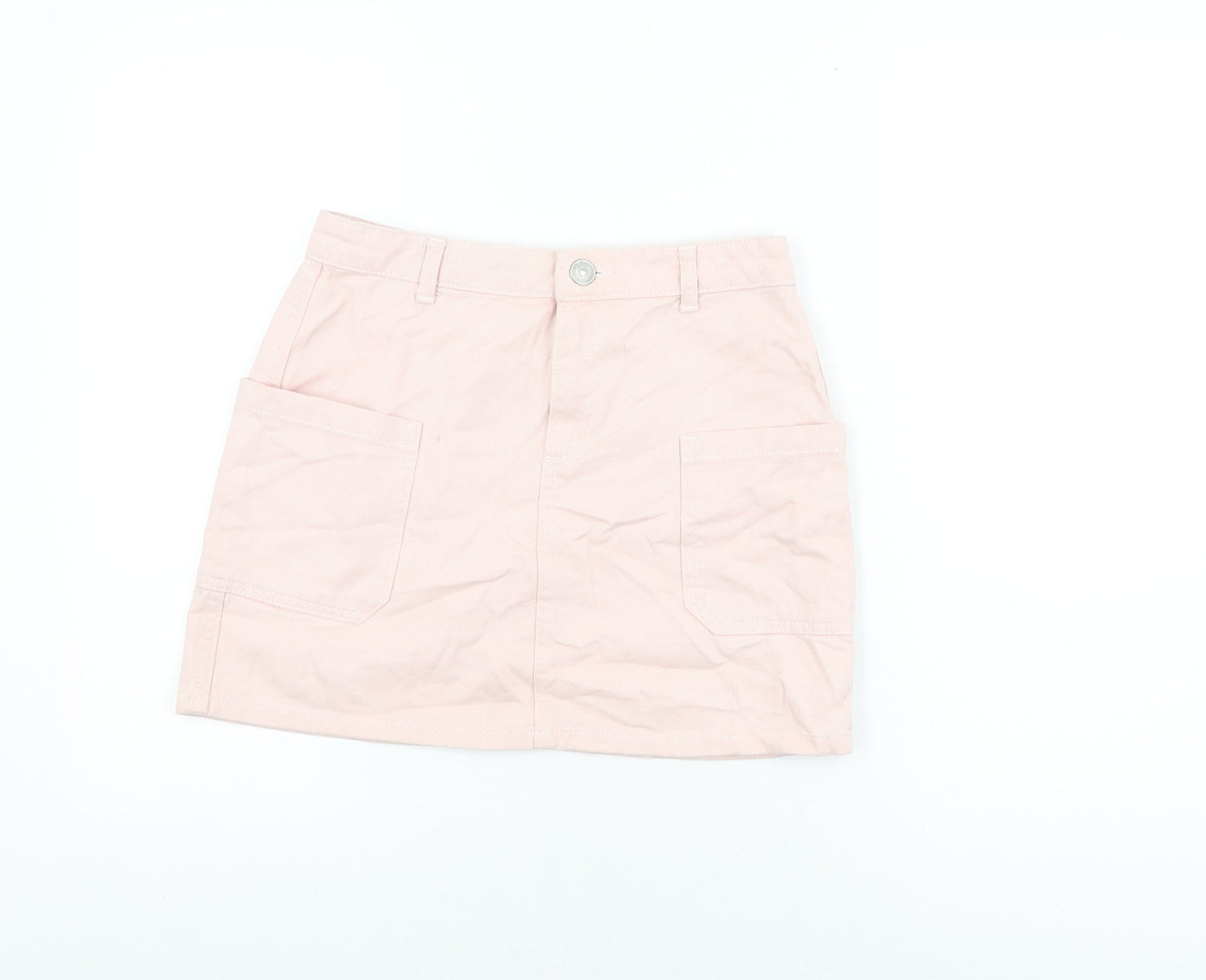 BDG Womens Pink Cotton Mini Skirt Size S Zip