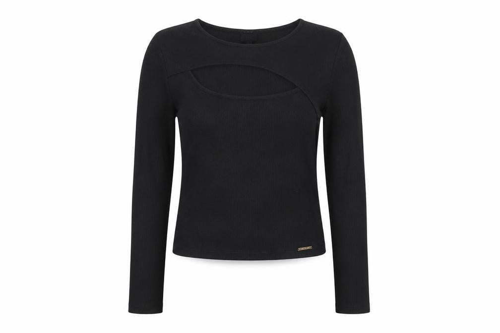 River Island Womens Black Polyester Basic T-Shirt Size 8 Round Neck