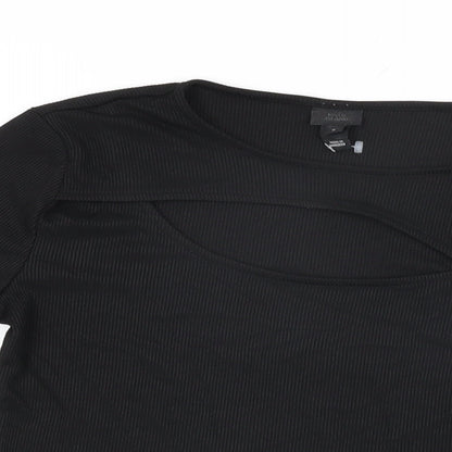 River Island Womens Black Polyester Basic T-Shirt Size 8 Round Neck