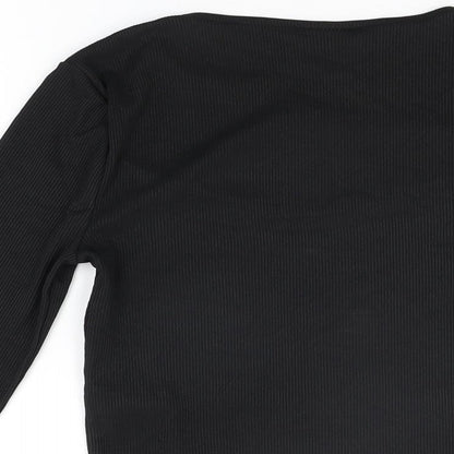 River Island Womens Black Polyester Basic T-Shirt Size 8 Round Neck