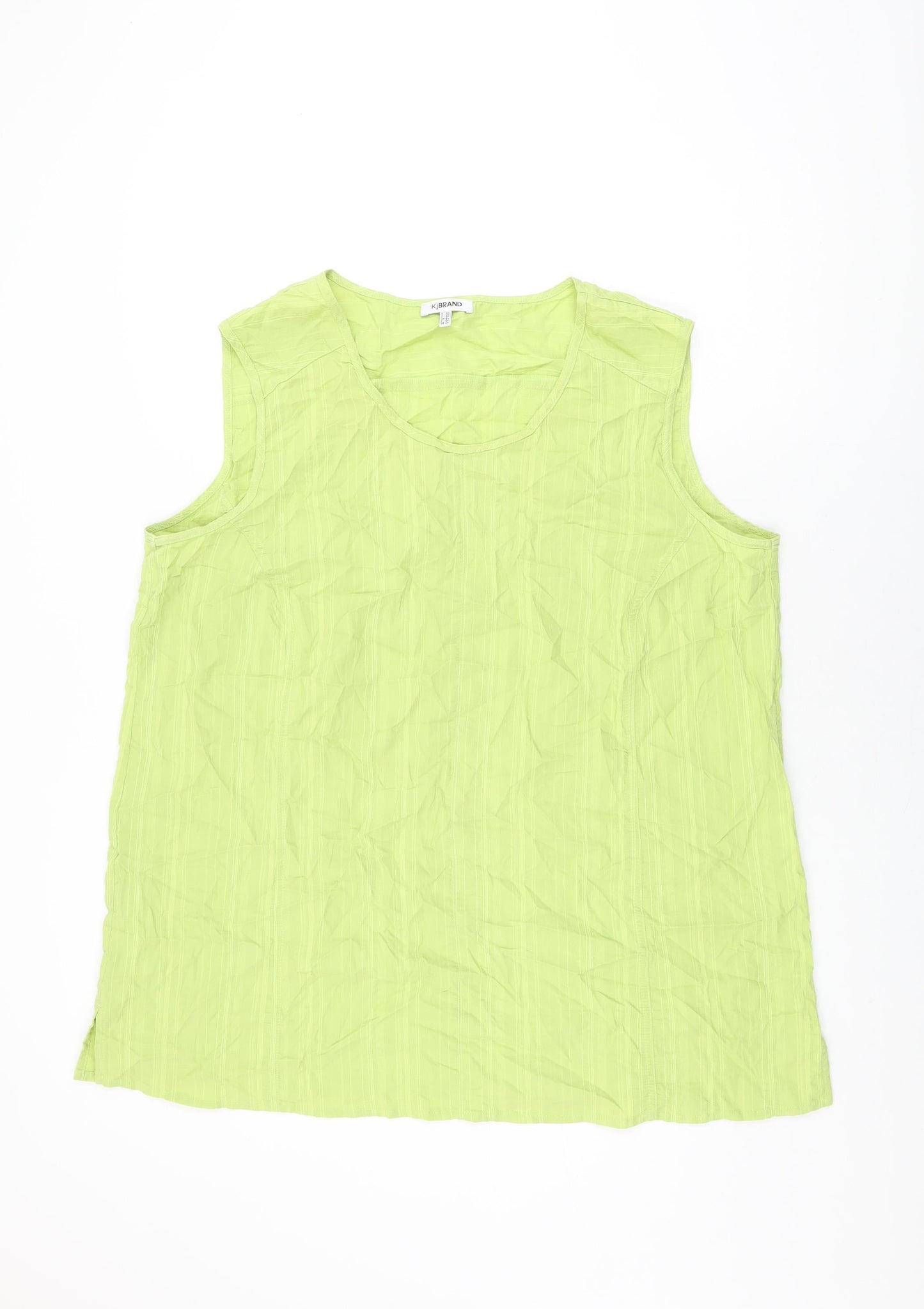 KjBRAND Womens Green Polyester Basic T-Shirt Size 24 Round Neck