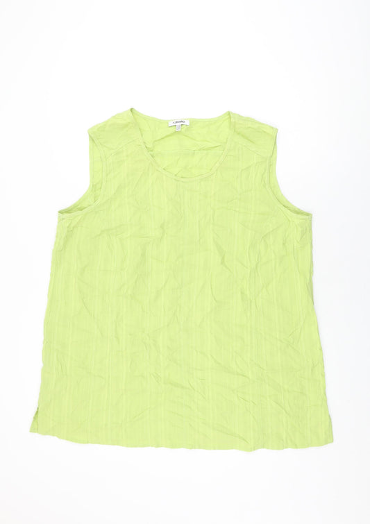 KjBRAND Womens Green Polyester Basic T-Shirt Size 24 Round Neck