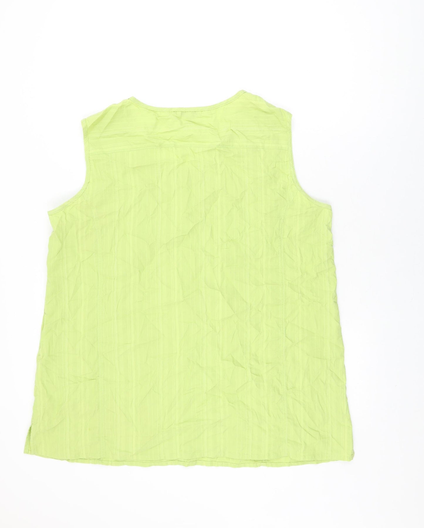 KjBRAND Womens Green Polyester Basic T-Shirt Size 24 Round Neck