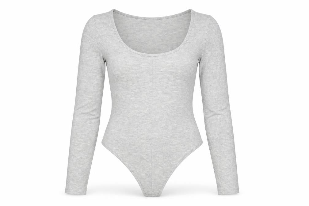 PRETTYLITTLETHING Womens Grey Polyester Bodysuit One-Piece Size 8 Snap