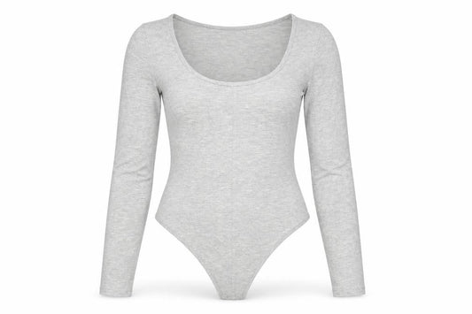 PRETTYLITTLETHING Womens Grey Polyester Bodysuit One-Piece Size 8 Snap