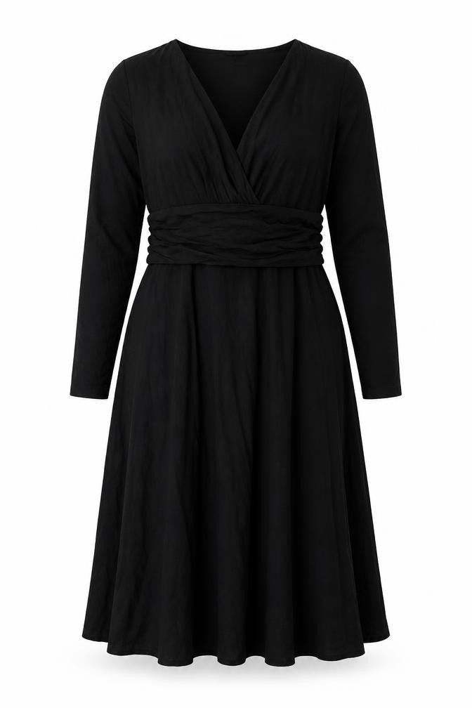 Look For The Stars Womens Black Viscose A-Line Size 16 V-Neck Pullover