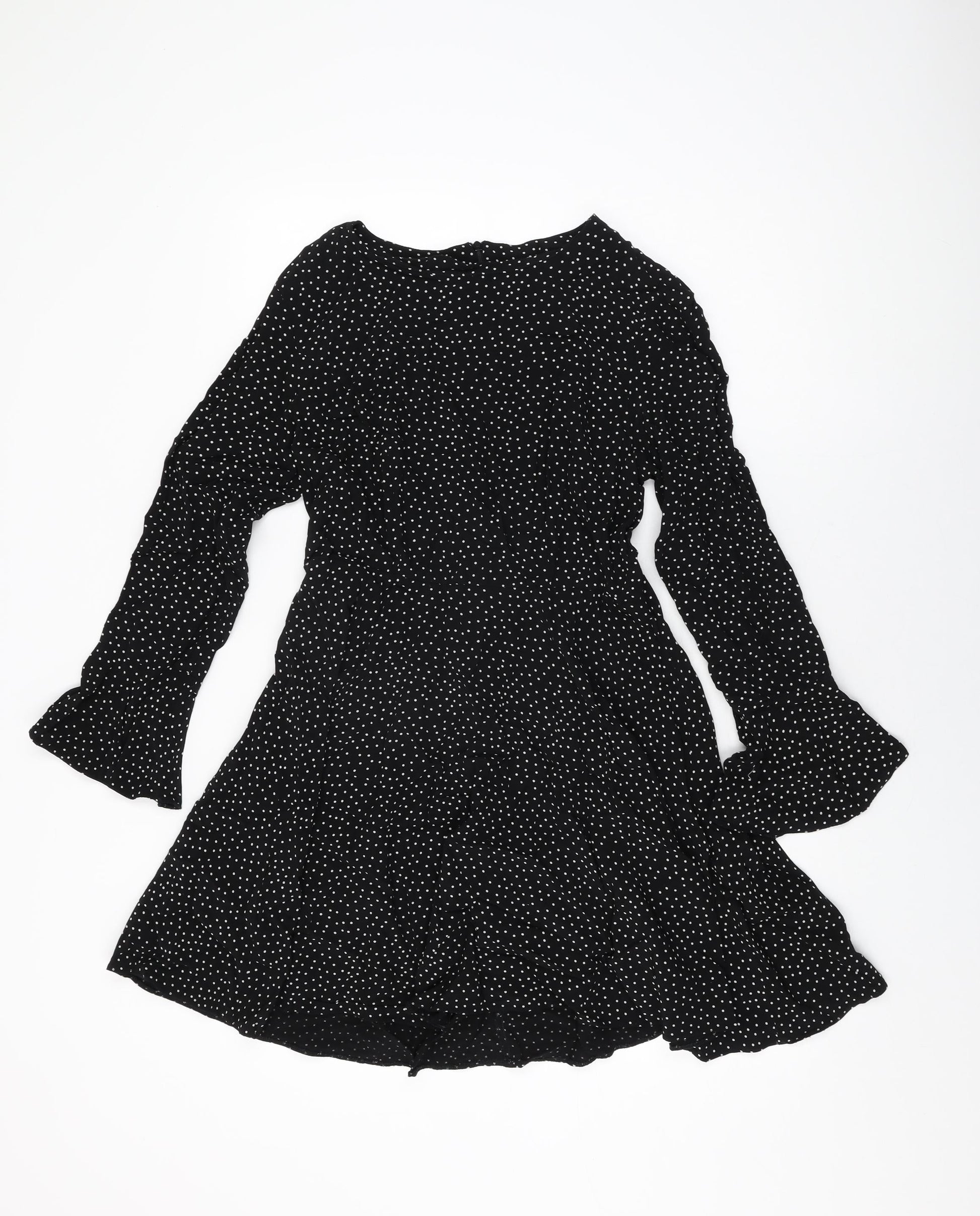 new look black skater dress boohoo Women's Rib Dropped Hem Skater Dress