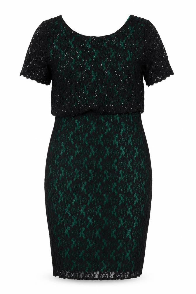 M&Co Womens Black Floral Cotton Bodycon Size 14 Round Neck Zip