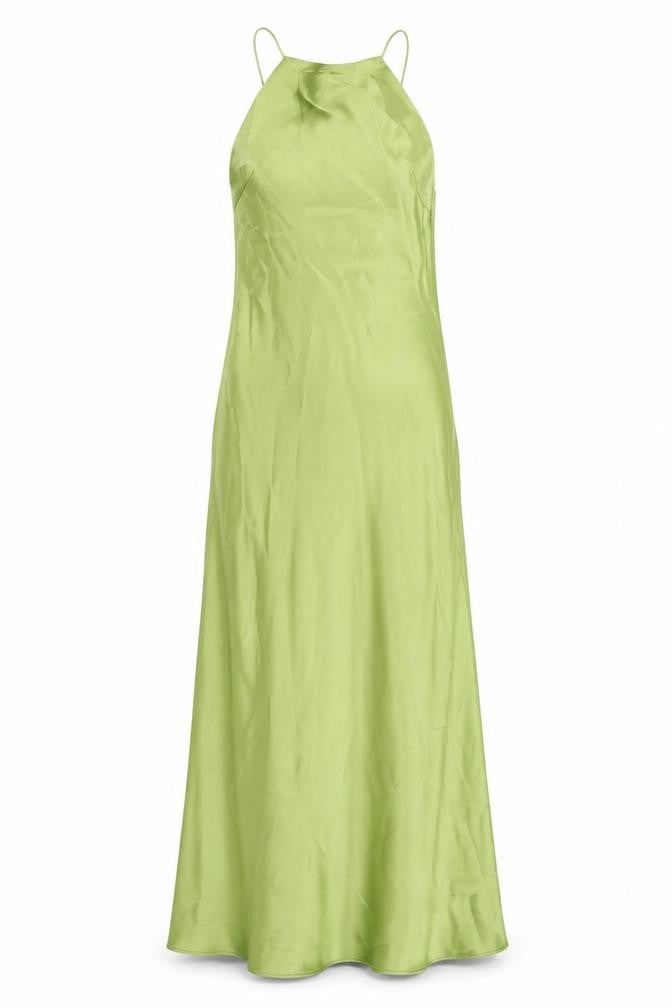 Zara Womens Green Polyester Maxi Size XS Square Neck Zip