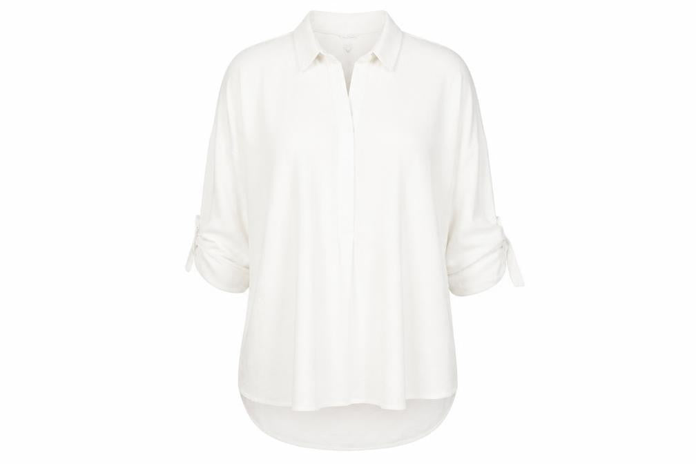 New Look Womens White Polyester Basic Blouse Size 12 Collared