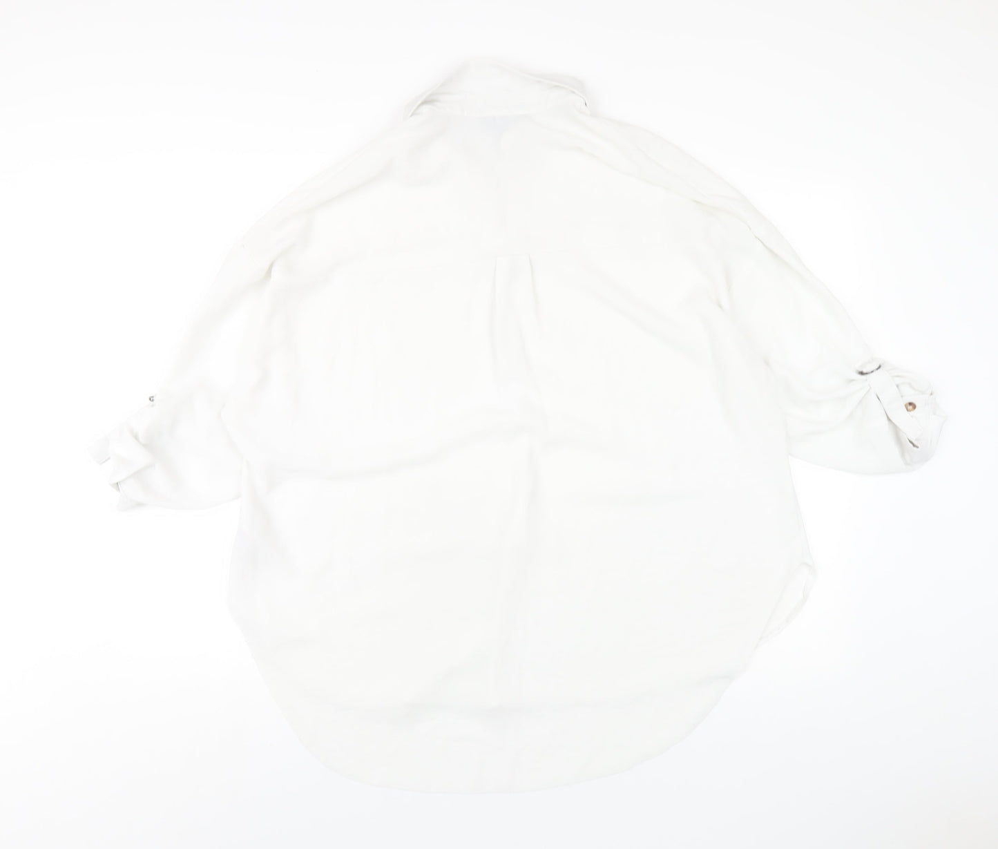 New Look Womens White Polyester Basic Blouse Size 12 Collared