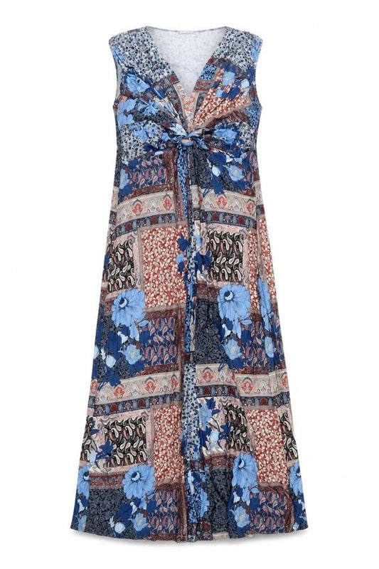 Roman Womens Multicoloured Geometric Polyester A-Line Size 18 V-Neck Pullover