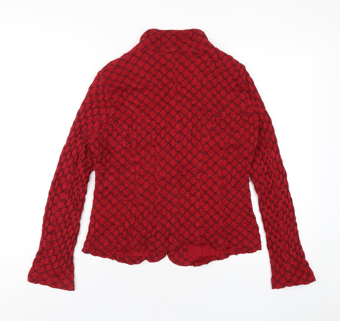 Adini Womens Red Geometric Jacket Blazer Size S Button