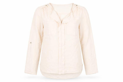 Marks & Spencer Womens Beige Polyester Basic Blouse Size 14 V-Neck