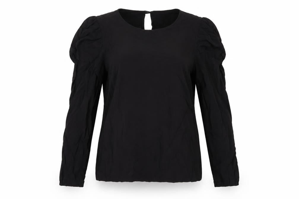 Warehouse Womens Black Viscose Basic T-Shirt Size 14 Round Neck