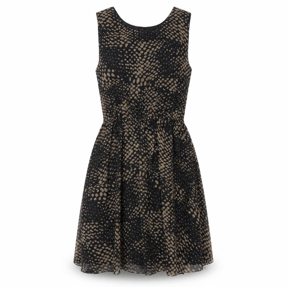 AX Paris Womens Black Herringbone Polyester A-Line Size 8 Scoop Neck Pullover