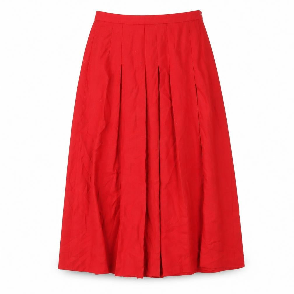Country Casuals Womens Red Polyester A-Line Skirt Size 12 Zip