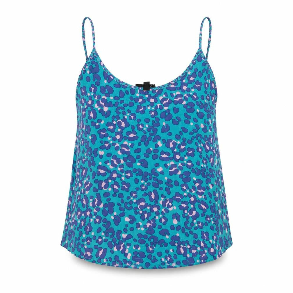 Topshop Womens Multicoloured Animal Print Polyester Camisole T-Shirt Size 10 Scoop Neck