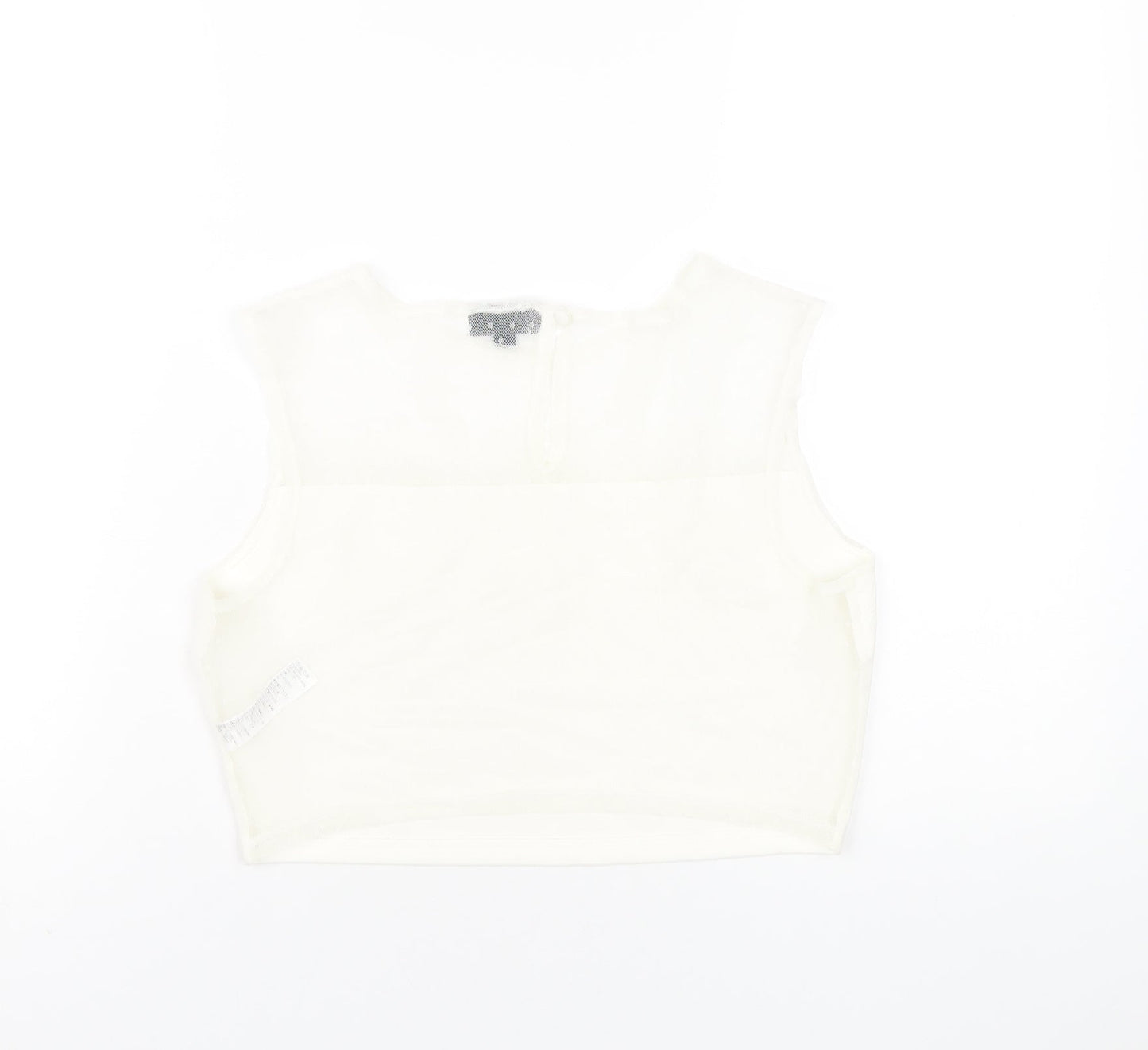 Topshop Womens Ivory Nylon Basic Tank Size 12 Round Neck