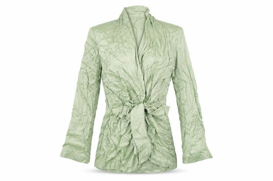 Zara Womens Green Viscose Jacket Dress Size M V-Neck Button
