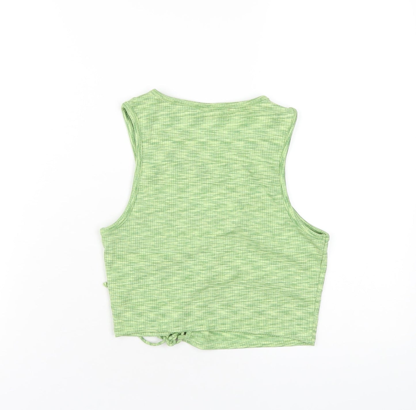 H&M Womens Green Polyester Basic Tank Size S Round Neck