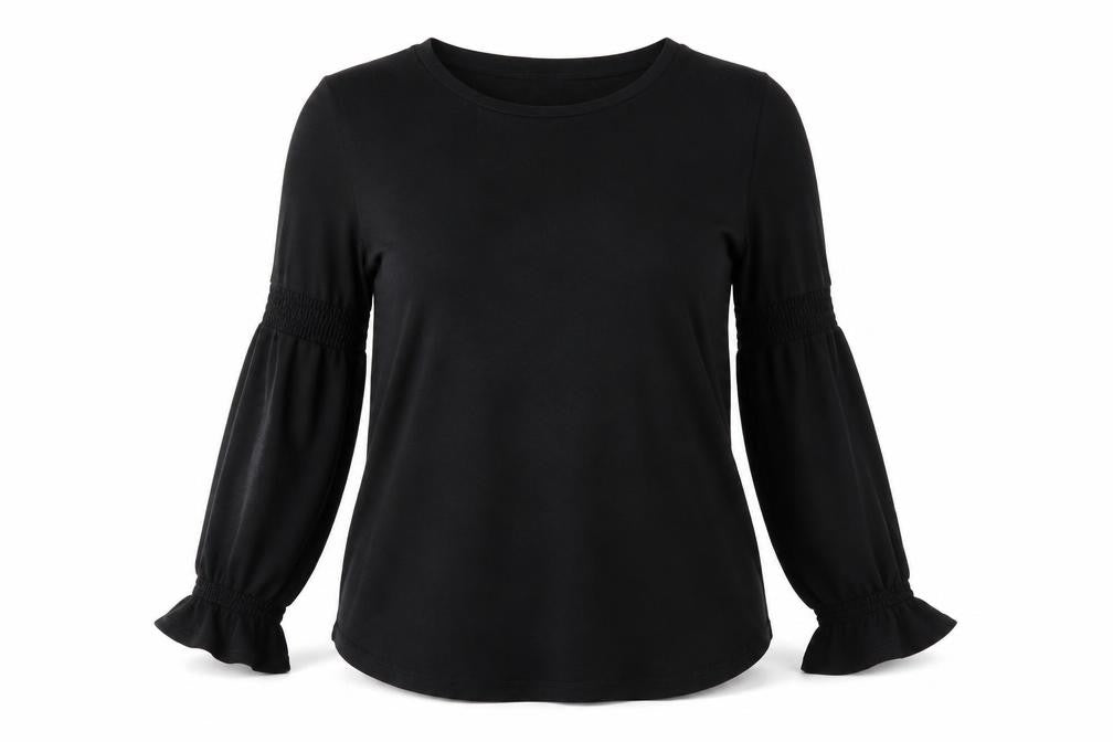 River Island Womens Black Patent Leather Basic T-Shirt Size 12 Round Neck