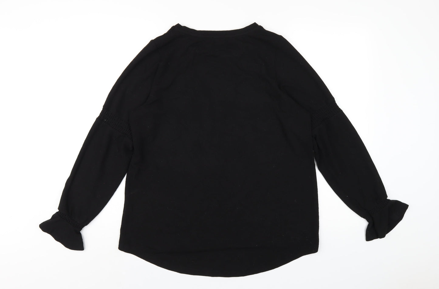 River Island Womens Black Patent Leather Basic T-Shirt Size 12 Round Neck